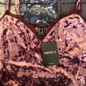Forever 21 Velvet Lace Top
